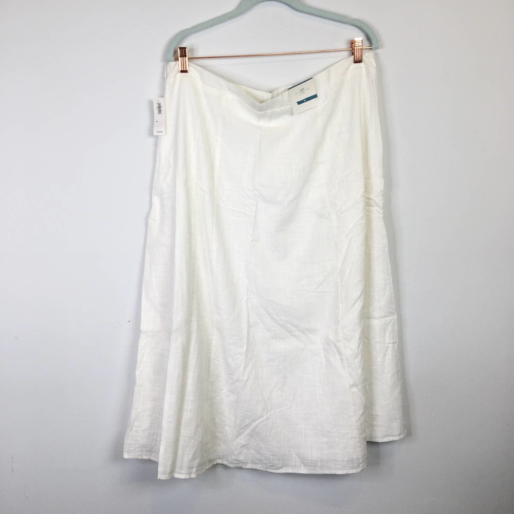 NWT Old Navy white linen midi skirt Size 16